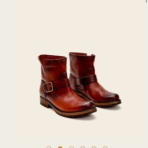 Frye Veronica buckle engineer leather booties